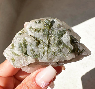 FOREST GREEN TOURMALINE IN QUARTZ – GROUNDING, STRENGTH & RENEWAL