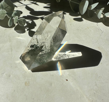 CHLORITE (glittery) PHANTOM QUARTZ TOWER | growth | clears negativity