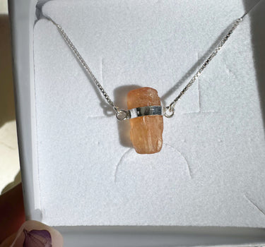 IMPERIAL TOPAZ RAW WITH BOX CHAIN |Confidence | creativity