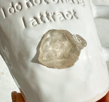 I DO NOT CHASE I ATTRACT | hand crafted ceramic mug | natural citrine
