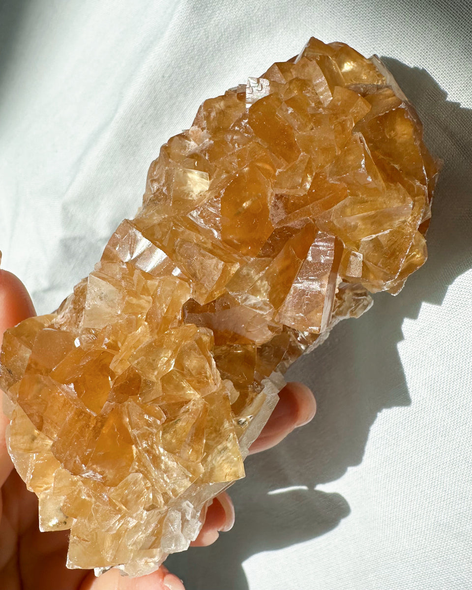 CUBIC HONEY CALCITE CRYSTALS