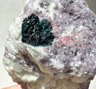 LEPIDOLITE & TOURMALINE ON A STAND | protection | soothes emotions