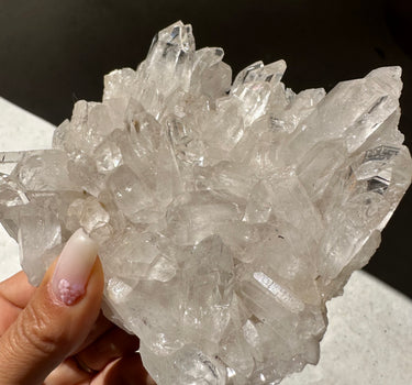 BRAZILIAN QUARTZ CRYSTAL CLUSTER WITH STARBRARY ETCHINGS & RAINBOWS |Clarity | Cosmic Connection