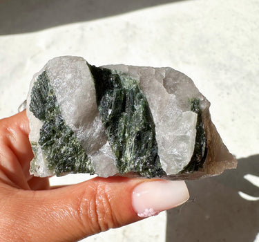 FOREST GREEN TOURMALINE IN QUARTZ |Grounding | Healing