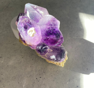 PHANTOM AMETHYST CLUSTER|with rutile sparkles